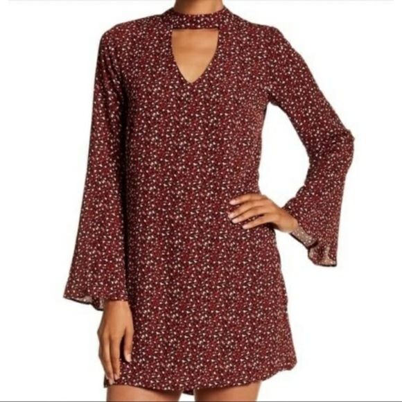 Bobeau Gigi Dress Black Red Brick Leopard Print - Picture 2 of 12